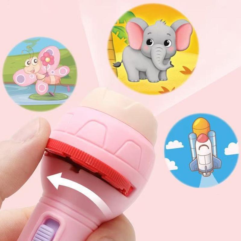 Cartoon Projection Flashlight 80 Patterns Creative Children Flashlight Toy Projector Baby Toys Bedtime Story Book Toy