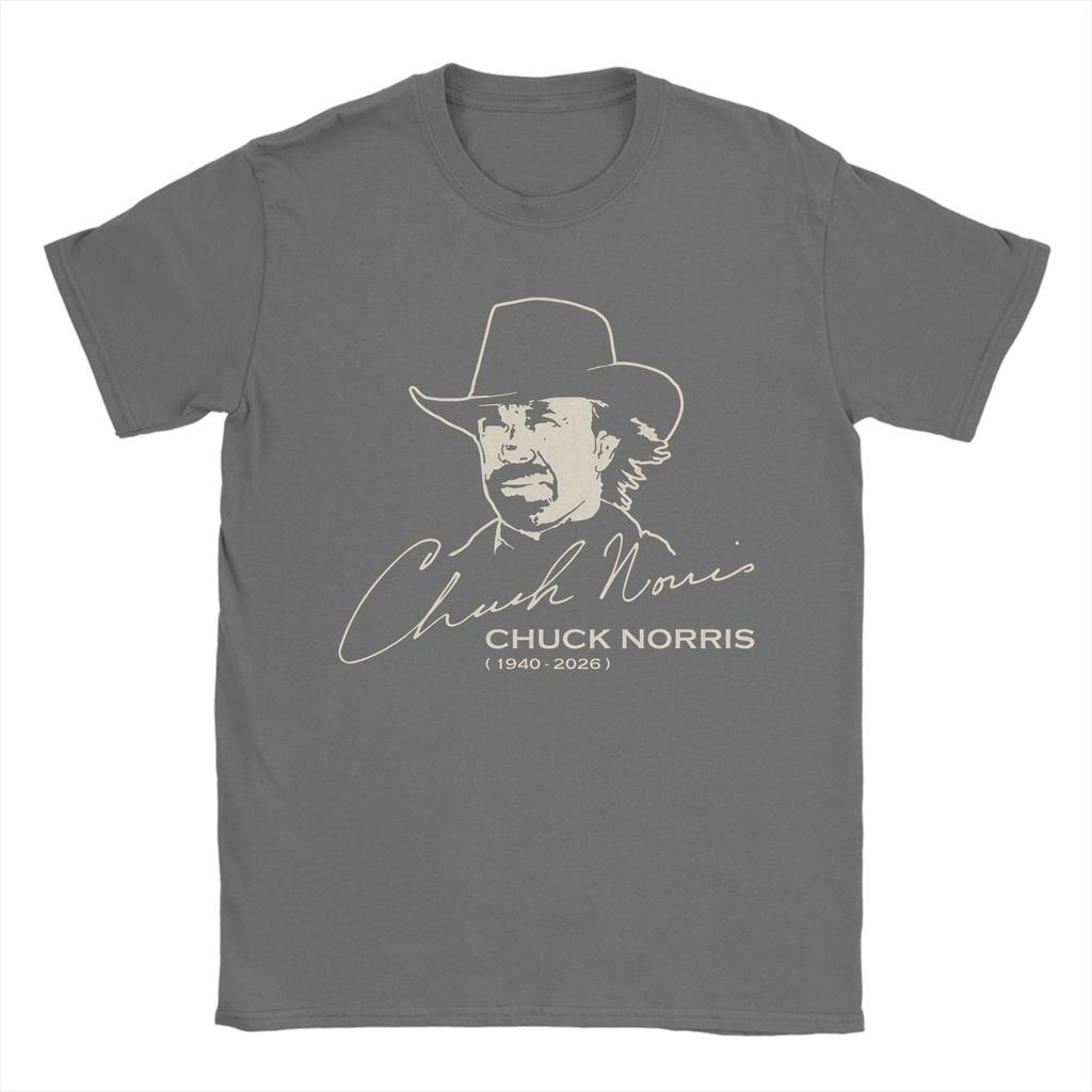 Magliette da uomo RIP Chuck Norris 100% Cotone Top Estive Streetwear Manica Corta Girocollo Divertenti Casual