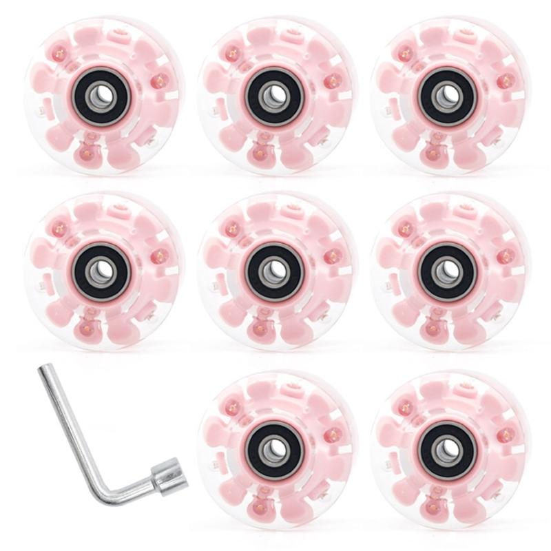 Roller Skate Wheel with Wrenches, Quads Roller Skate Wheel Double Row Skating Skateboard Quads Skate Replacement Wheels