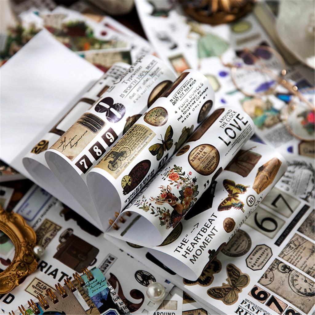 Retro Scrapbooking Stickers Scrapbooking Decorative Stickers Aesthetic Stickers for Scrapbooking Diary Planner Journal
