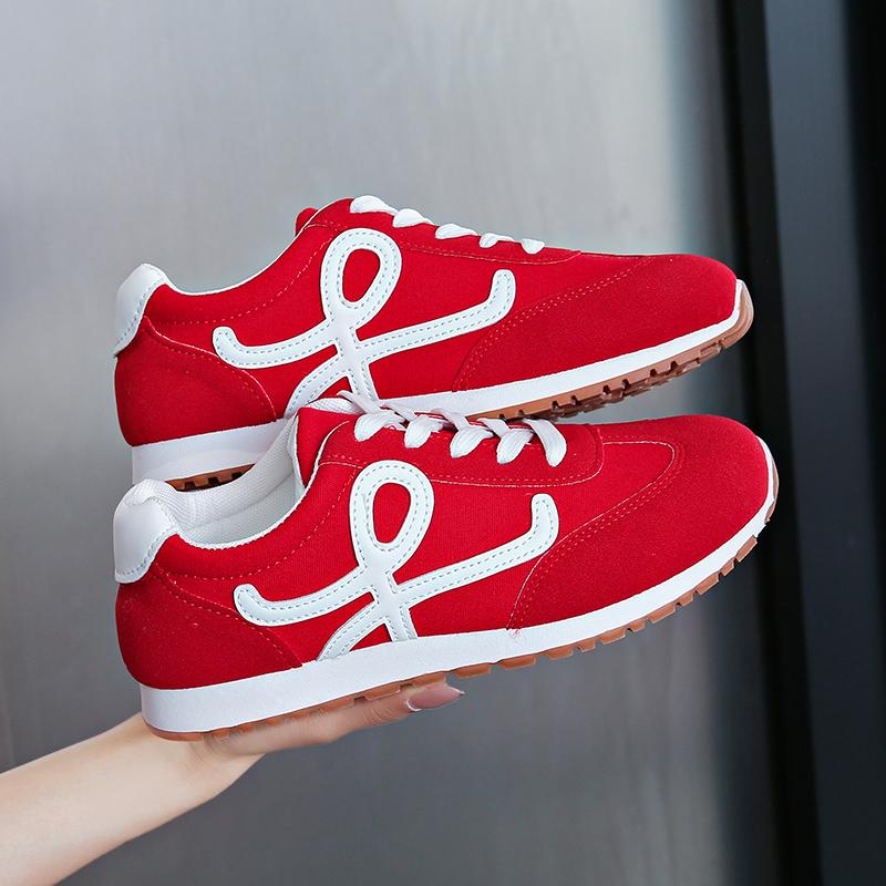 New Vulcanized Wedged Sneakers Women's Laced Up Sports Shoes Casual Non Slip Trainers Comfortable Jogging Shoes Sneakers