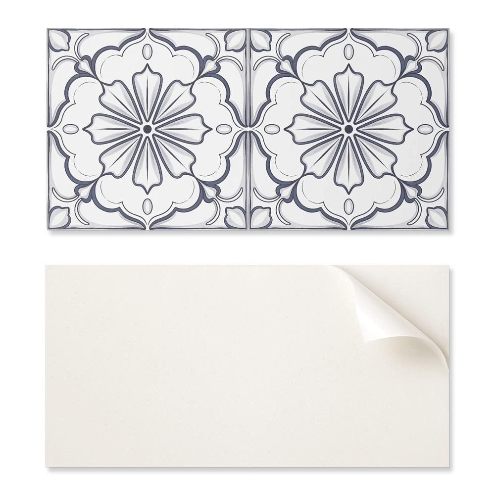 Printed Vinyl Panel - Bedroom Decoration 100x50 Cm Floral Pattern On the Tile