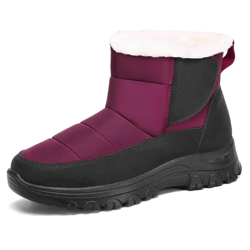 Fashion 2025 Snow Women Boots Comfortable Waterproof Casual Warm Cotton Shoes Outdoor Slip on Soft Fur Women's Winter Boots Botas Mujer