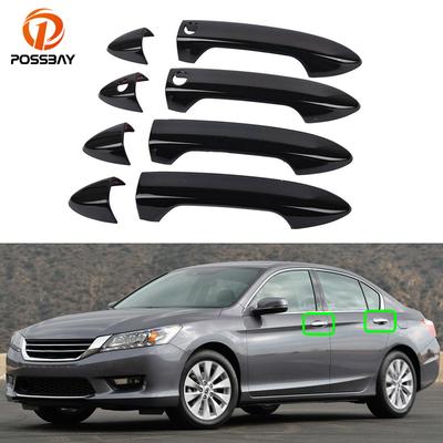 8 peças exteriores de carro, capa de moldagem de maçaneta de porta, acabamentos de fibra de carbono para Honda Accord 9th 2013 2014 2015 2016 2017