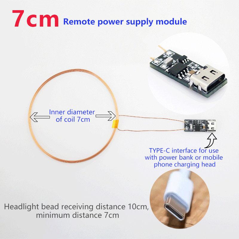 5Pcs Wireless Power Supply Transmitter Coil 5V USB Receiver LED Light Induction Lamp for Model Robot Toys Sand Table
