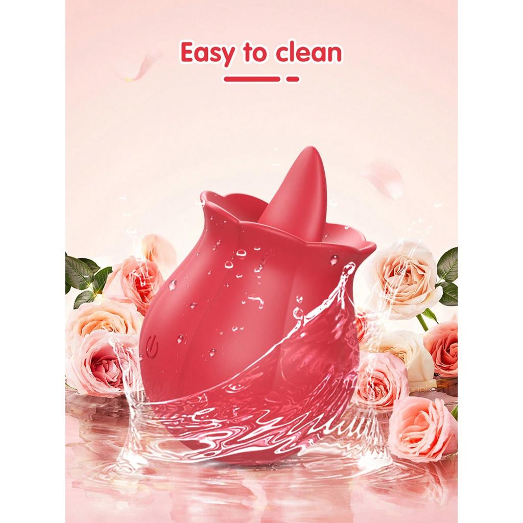 Sex Toy Rose Vibrator,Clitoral Nipples Penis Stimulator,Realistic Tongue Flower Vibrater With 10 Tongue Licking Mode,Adult Sex Toys For Women