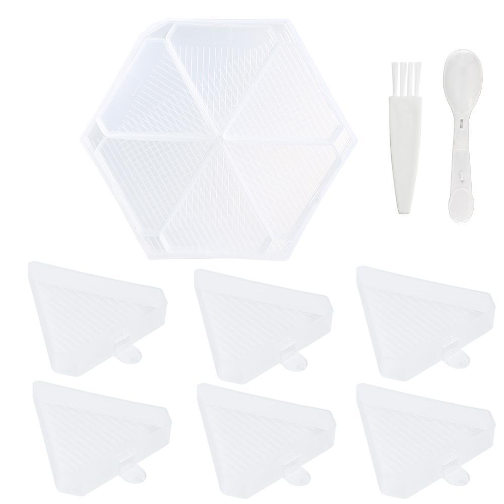 6 Grid Palette Diamond Painting Tray Kits Hexagon Large Capacity Drill Plate Diamond Painting Pen Art Beading Cross Stitch Tools