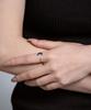 Hawha Navy Half Moon Ring