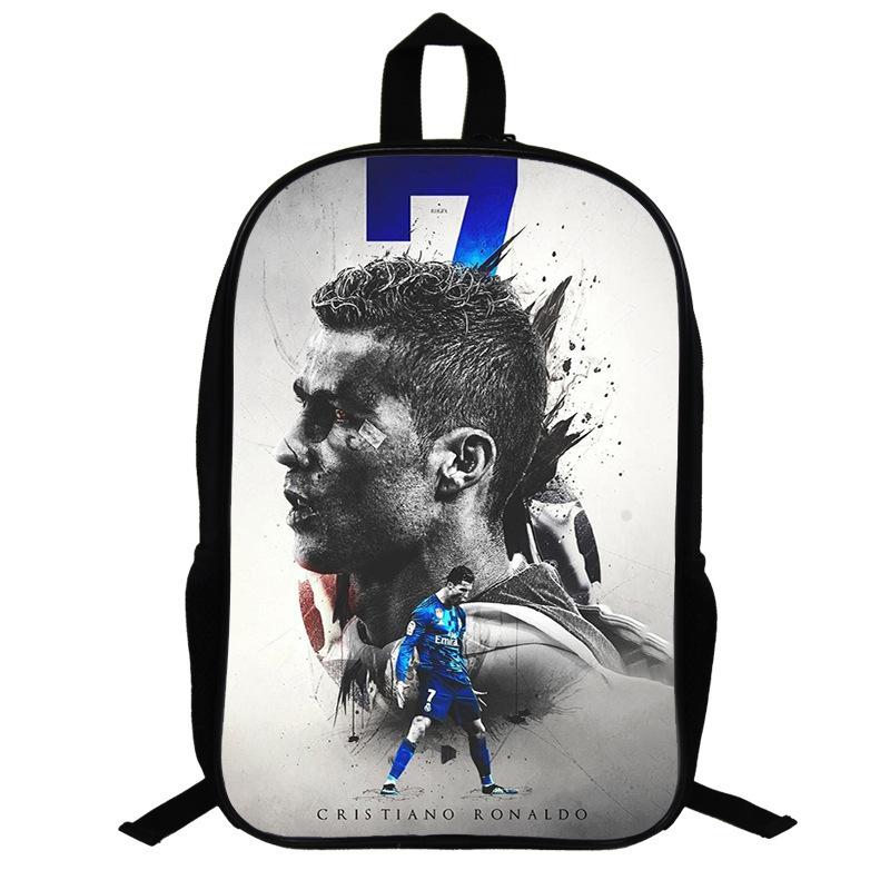 Zaino a Tema Ronaldo per Fan di Calcio Zaino per Studenti Scolastici Zaino per Bambini da 17 Pollici
