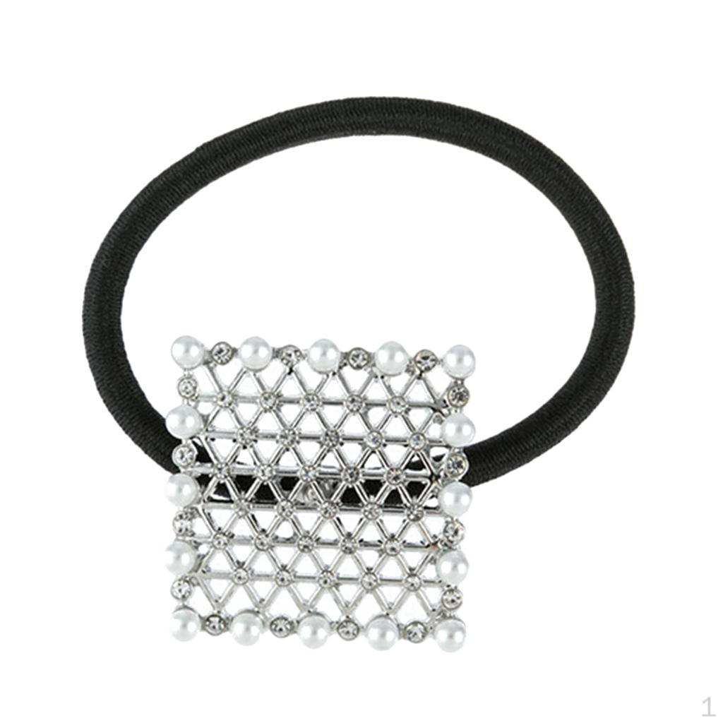 

Beaded Scrunchies Elastic Bands Crystal Rhinestone Ponytail Holder Hair Band Ring For Girls
