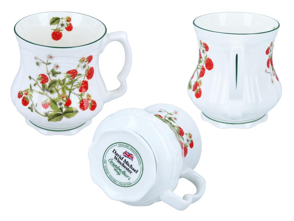 Kubek Babuni Maliny Ceramiczny 300Ml Zdobiony Wzór Prezent Dla Mamy