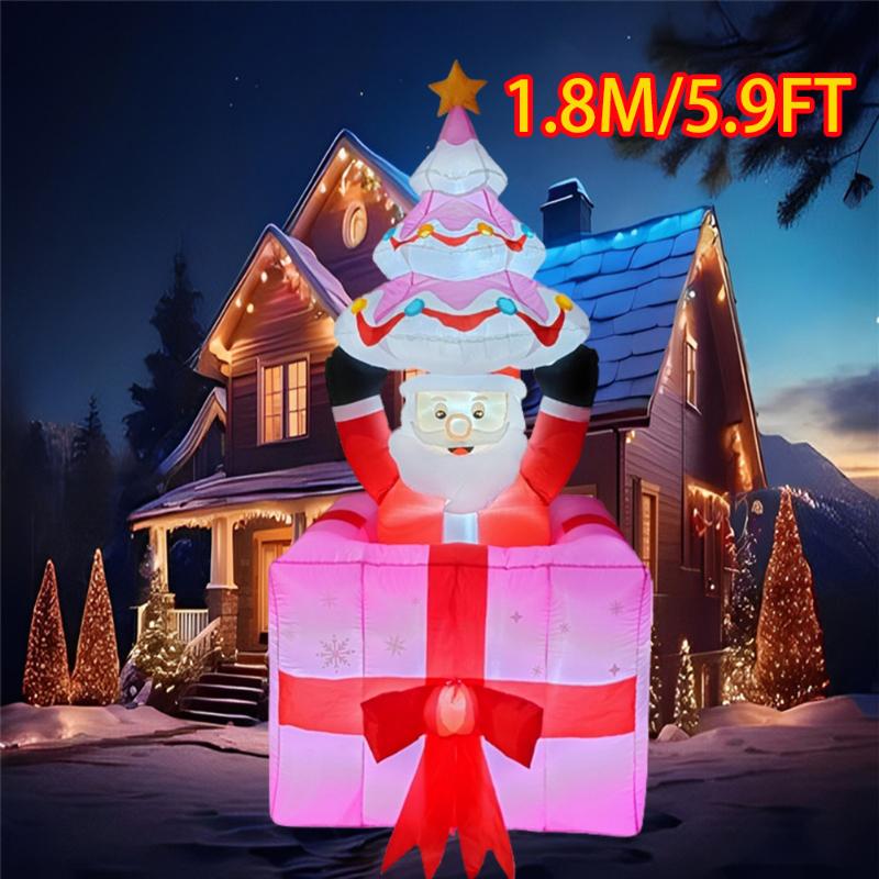 

Inflatable Toy Gift Santa Christmas Inflatable Model Luminous Inflatable Model Christmas Atmosphere Decoration Model UK Plug