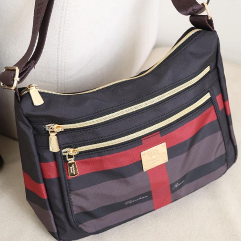 Shiz Madam Ultra Lightweight Check Multi Pocket Crossbody Bag A42433