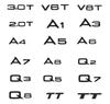 For Audi RS3 3D Chrome-Plated Black ABS Logo Decoration for Audi A1 A3 A4 LAA5 AA7 A8 Q2 Q3 Q5 Q7 Q8 TDI TFSI Rear Sticker