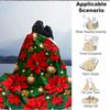 1pc Christmas Poinsettia Blanket Warm, Cozy, And Soft, Suitable for Sofas, Beds, Cars, And Office Use.Perfect for Camping And Travel, Making It a Grea