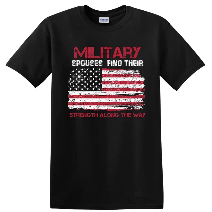 Military T Shirt American Flag Strength Along The Way Vintage Tee