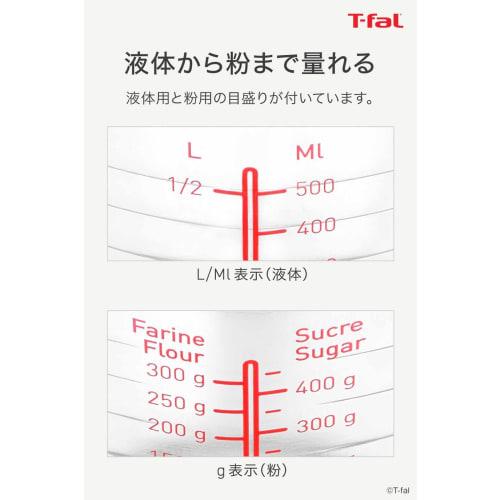 T-fal Ingenio Measuring Cup, 500ml, with a 3-way spout, drip-free pouring, and easy-to-read graduations (K21440)