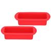 2Pcs Rectangle Silicone Cake Pan Bread Mold Baking Tool 2lb Cake Moulds Accessory Red