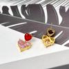 French Design Sweet Love Zircon Earrings High-End Stud Earrings Women