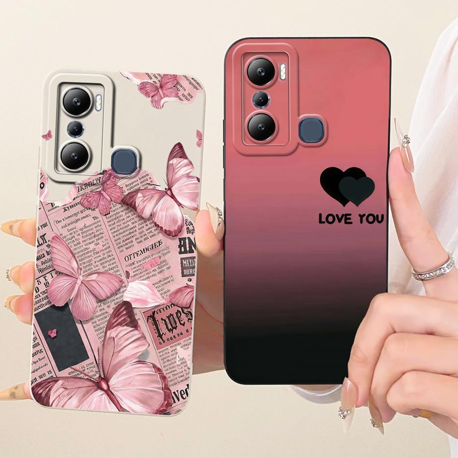 For Infinix Hot 20i Case Hot 20S X6827 Luxury Flowers Candy Painted Cover Soft Silicone Case For Infinix Hot 20 Play Hot20 Shell