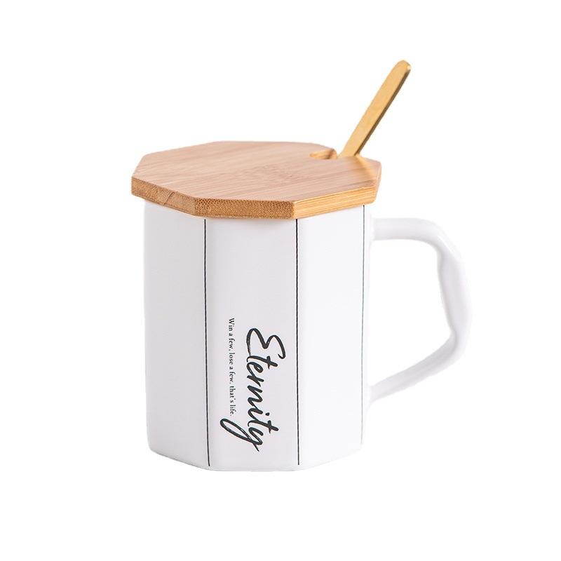 Wind Ceramic Cup With Lid Home Office High-End Couple Water Cup High-Value Gift