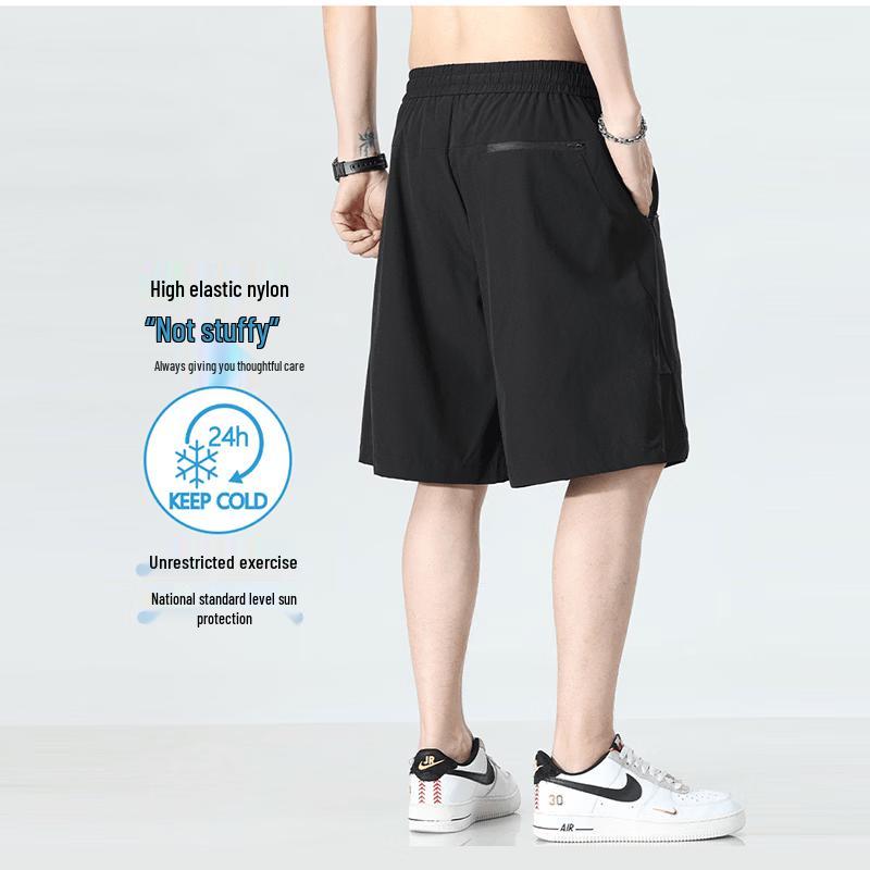 ROMON Men's Ice Silk Loose Fit Sports Shorts