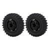 2pcs set 55mm Metal Wheel Rims Tires Set for AXIAL SCX24 1 24 RC Car Wheel Rim Rubber TyreBlack