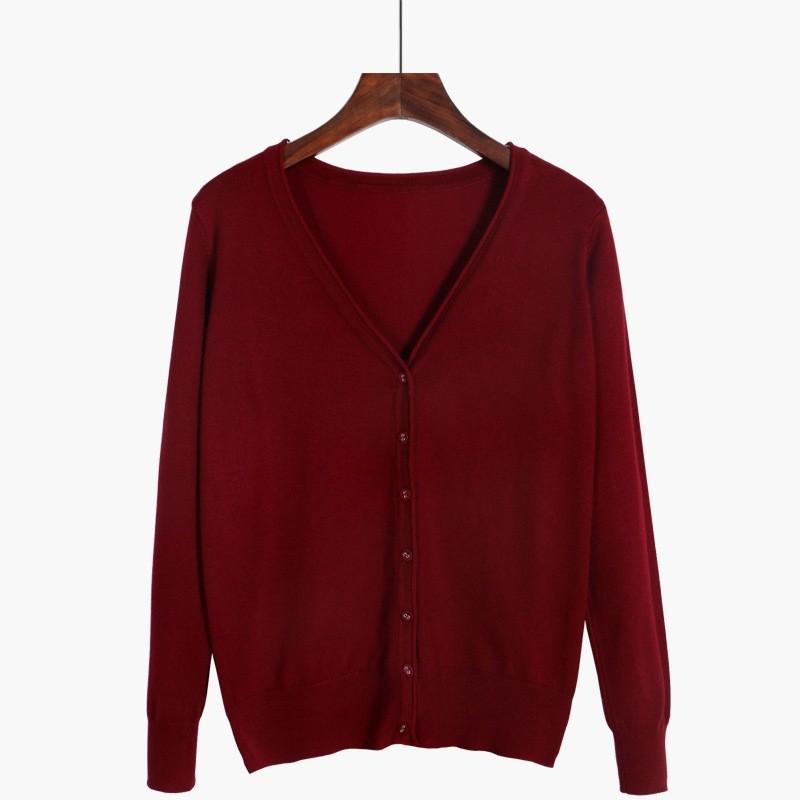 Women's Autumn Elegant Cropped Cardigan Blouses Long Sleeve Knitted Sweater