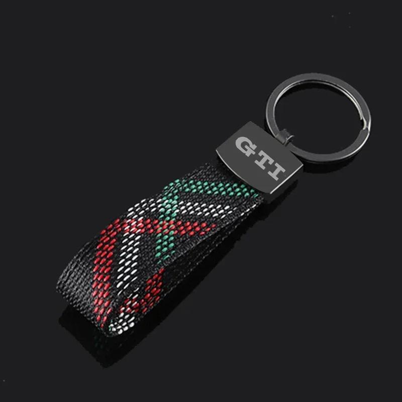 Bilklistermärke 2025 Hett Nytt Oxford-band Bilstyling Nyckelring Hänge Nyckelring För Volkswagen GTI-logotyp Passat Santana Beetle Scir