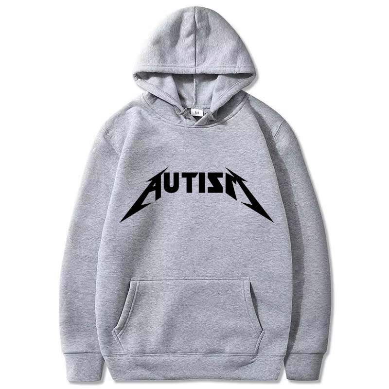 Autismus Metal Rock Meme Hoodie Top Herren Damen Mode Hip Hop Fleece Hoodie Übergroßer Pullover Winter Sport Sweatshirt für Herren