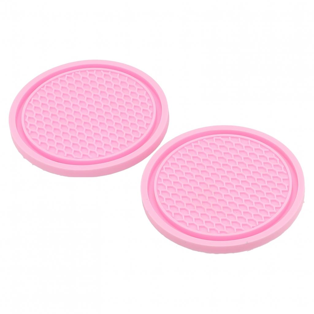 Soft Glue Cup Mat Anti Slip Portable Coaster for 2Pcs Car Cup Holder