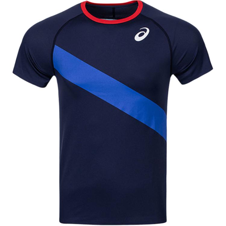 

Asics Elite Quick-Dry Marathon Crew Neck Short Sleeve T-Shirt Men Tops Dark-Blue 2091A312-401 S