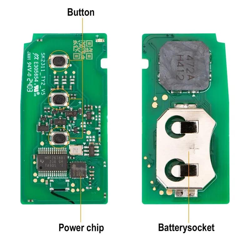 AUTEL IKEYTY8A3BL Universal Smart Key 3 Buttons 315/433 MHz Car Remote Key for Toyota 8A Used with KM100 KM100E IM508 IM608 PRO