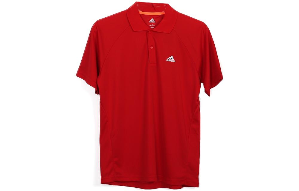 Adidas T Shirts Men s Red Polo Collar Moderate Straight Fit X16621 L