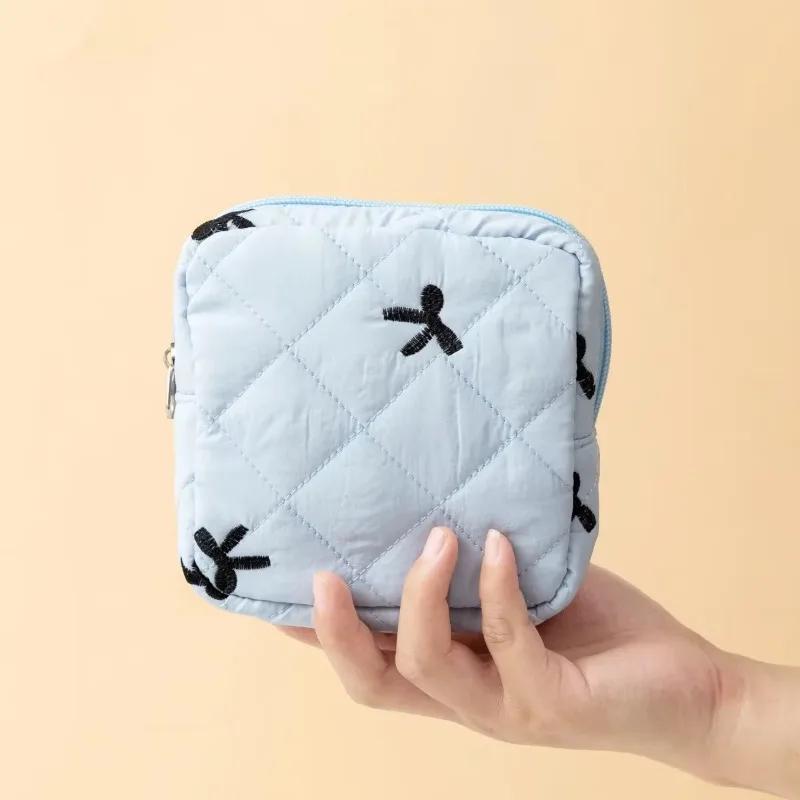 Süße große Aufbewahrungstaschen für Binden Cartoon Schleife Tragbar Mädchen Menstruations-Tampon Organizer Tasche Beutel