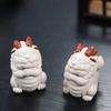 Boutique Small White Dragon Purple Clay Tea Pet Creative Lucky Model Figurine Household Tea Statue Ceremony Teaware Gift