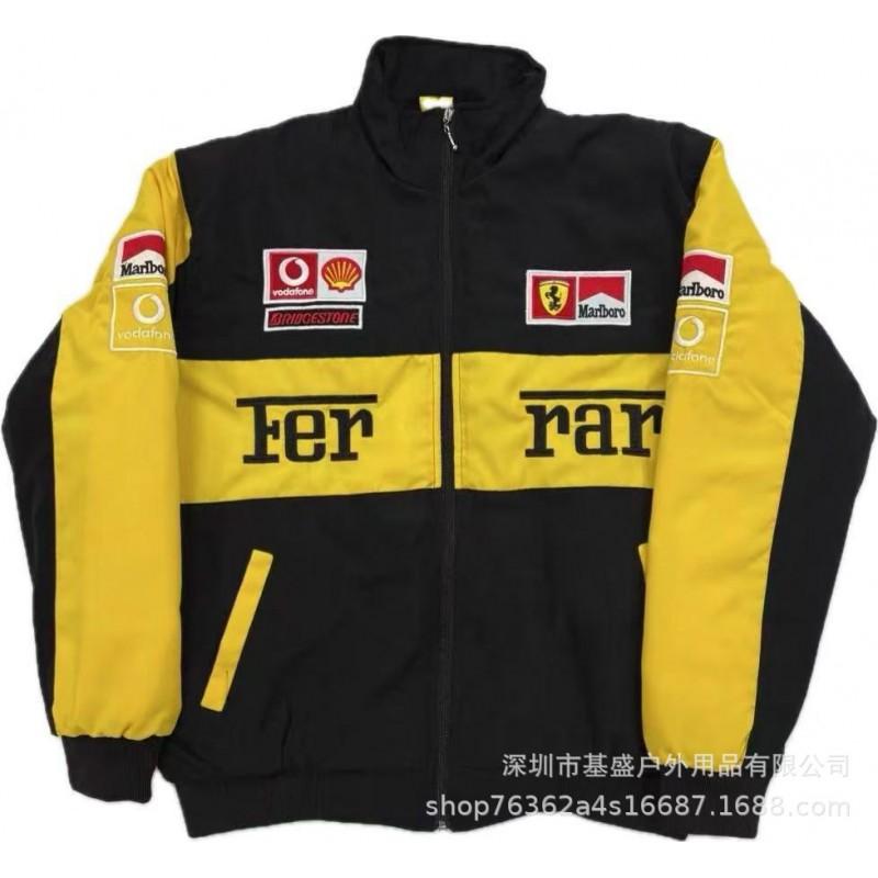 Vintage F1 Racing Embroidered Jacket Cotton Padded Motorcycle Riding Baseball Coat Unisex