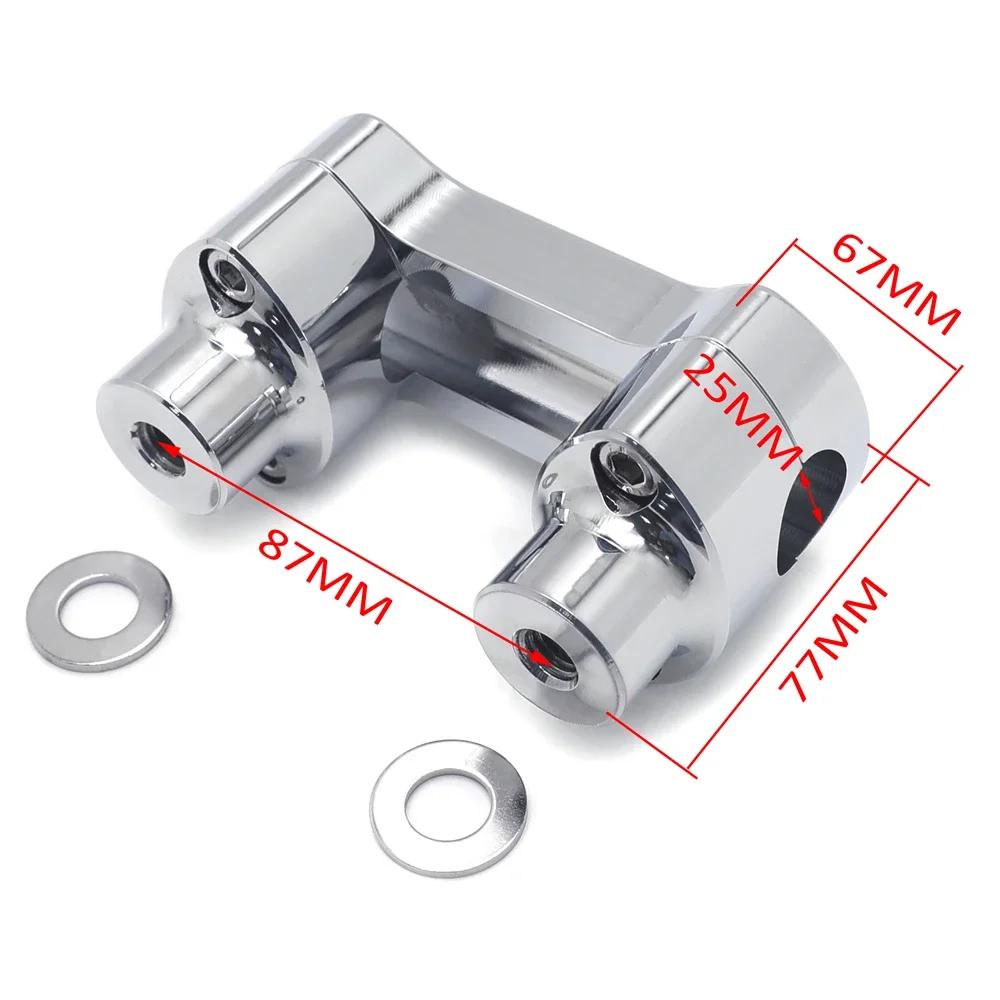 Chrome Top Clamp Kit 1 inch For Harley Davidson Softail Aftermarket Motorcycle Parts 2" Tall Hefty Handlebar Riser