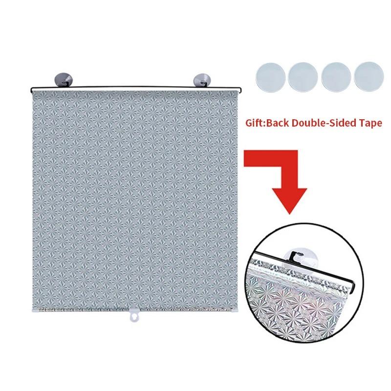 Retractable Shading Curtain Car Auto Side Window Roll Curtain Household Living Rooms Sun Shading Rolling Blinds Windshield Cover Bedroom Kitchen Net