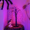 Halloween Lamp with Black Branch and Purple Orange, Home Decor Night Light for Party
