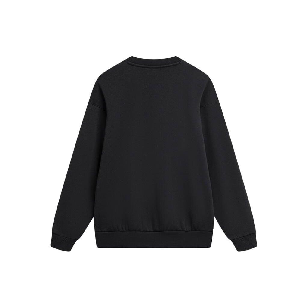 Li-Ning Phil Hackett Joint Collection Pattern Print Fleece Crewneck Sweatshirt Men Tops Black AWDT949-1