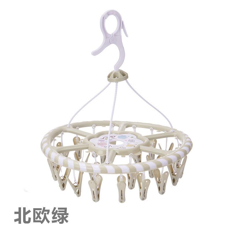 

Durable Plastic Round Drying Rack With 24 Clips In Nordic Pink For Convenient Laundry Hanging Nordic Green