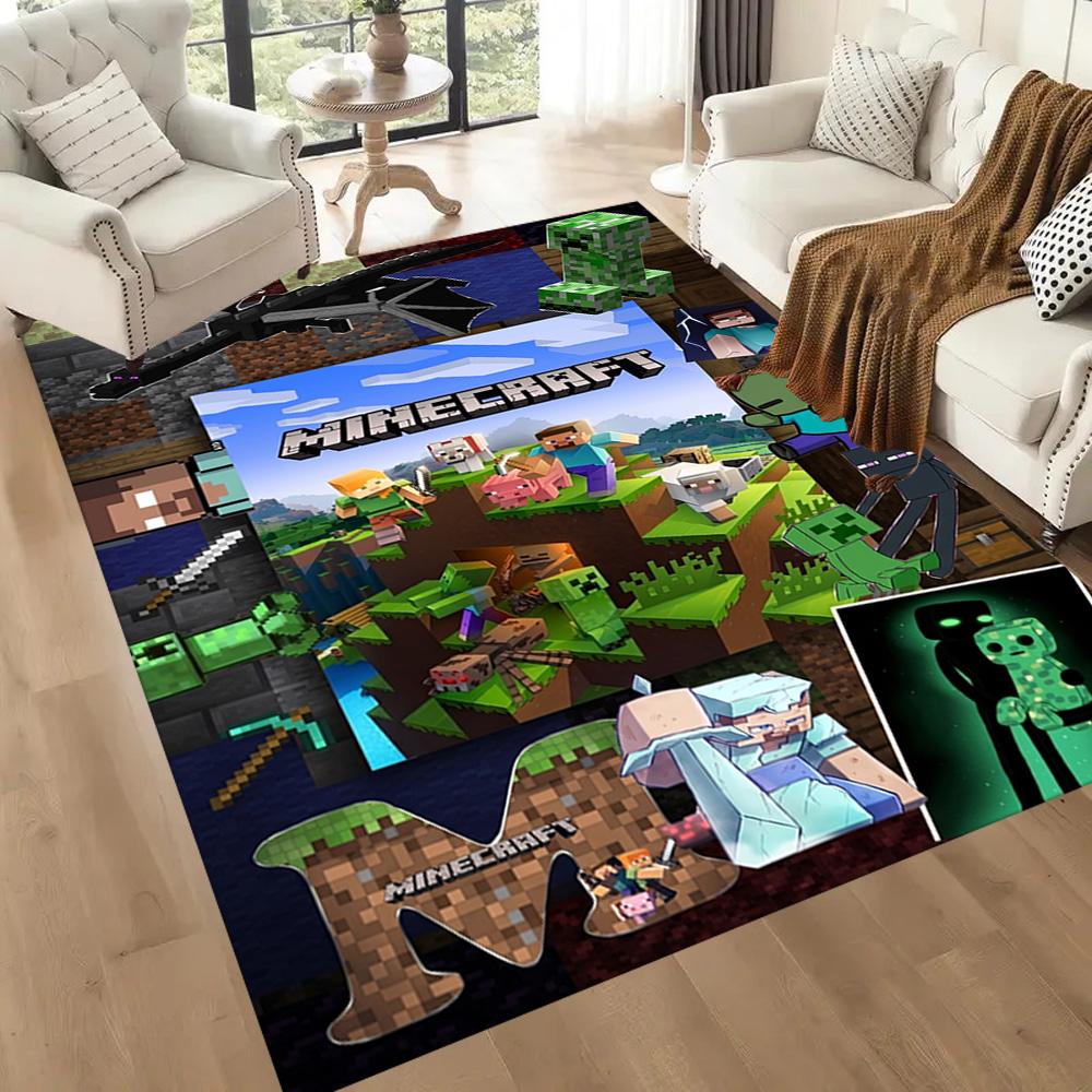Minecraft 153 Floor Mat Design for Foyer Study Room Dormitory Dining Room Antislip Carpet Anime Office Decor Gift for Festivals