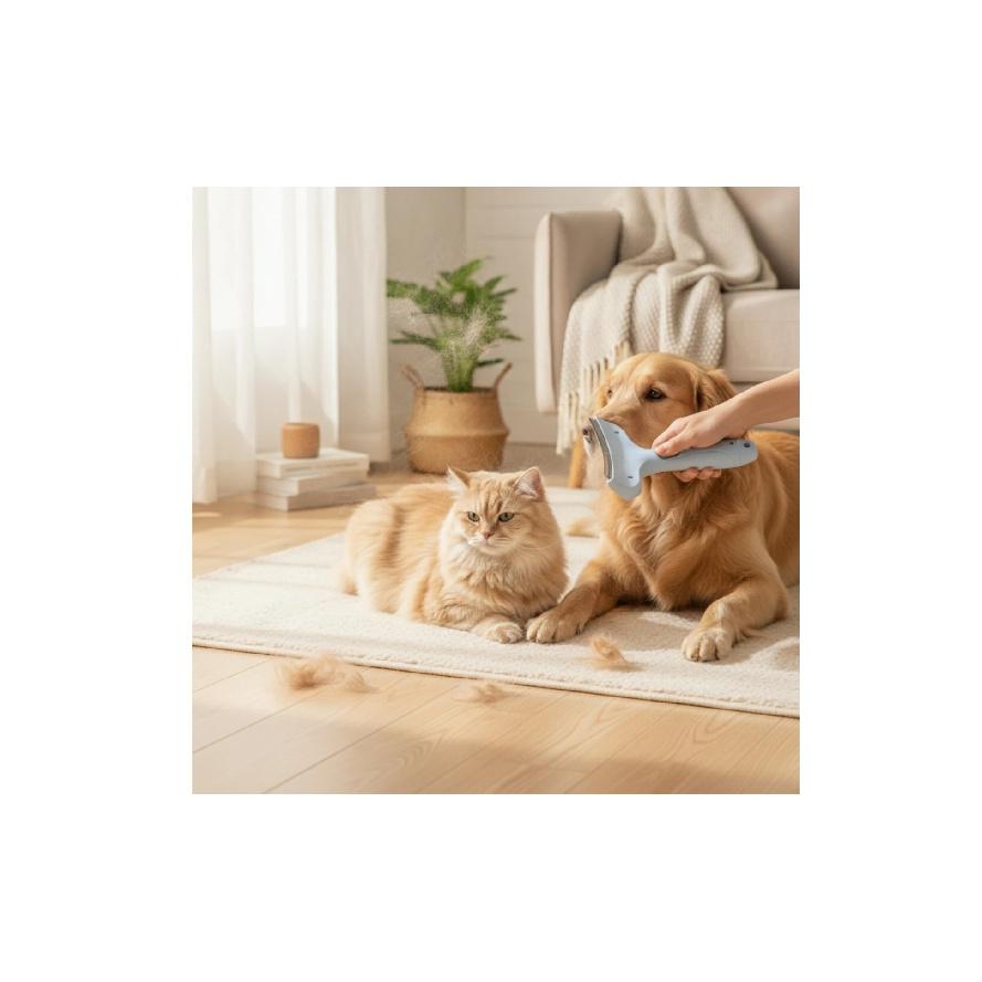 Undercoat Rake Easy Grip Dog Grooming Rake Comb with Hair Release Dematting Cat Grooming Comb Thick Coat for Dogs