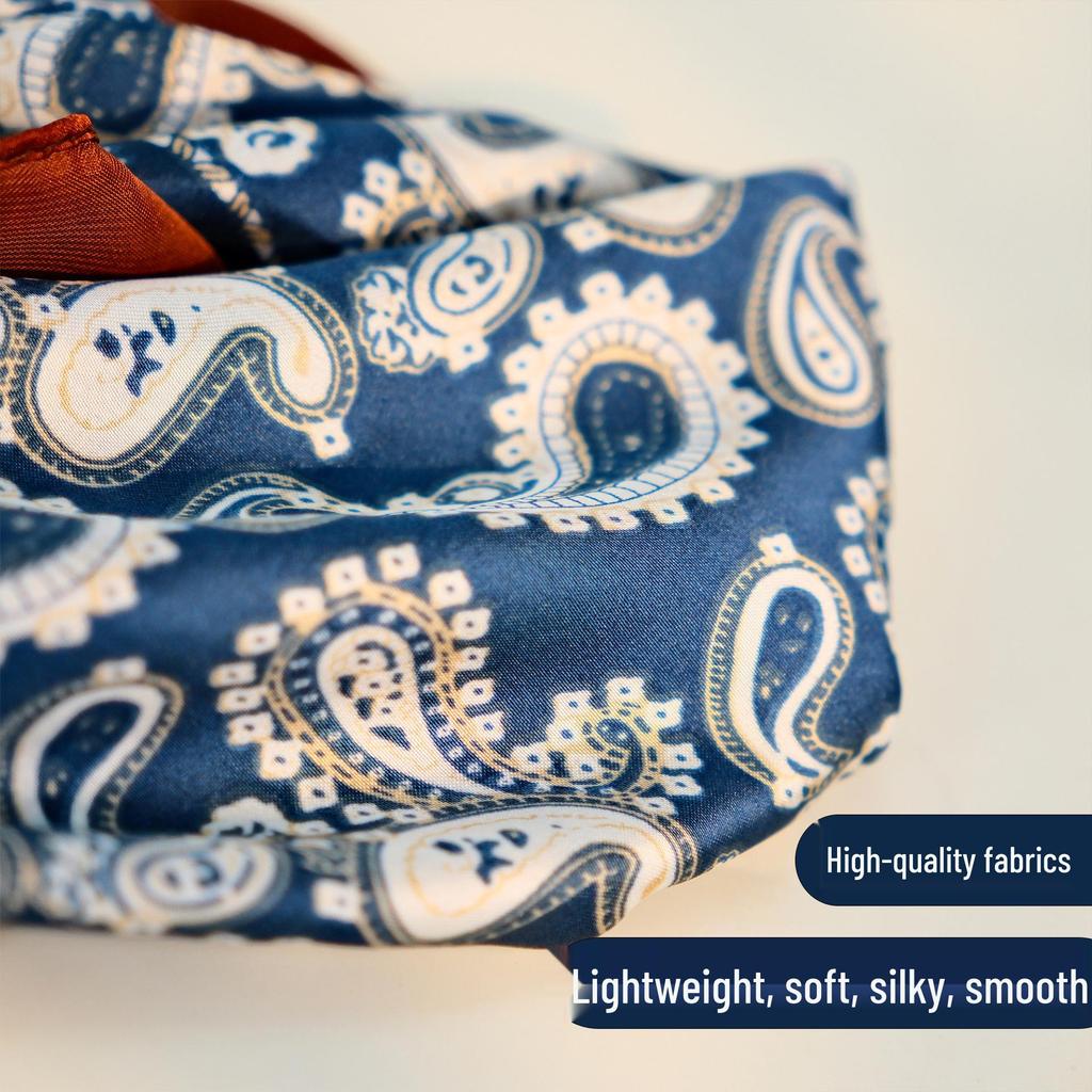 Elegante Sciarpa di Seta Magnetica con Fiori di Cashmere a Pois