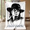 Custom Text Flannel Throw Blanket, Lightweight Cozy Bed Sofa BlanketMichael Jackson