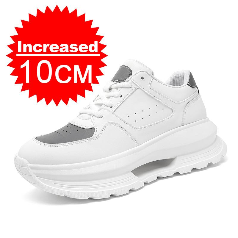 Nuove Scarpe con Rialzo da Uomo Sneakers per Aumentare l'Altezza per Uomo 6/8CM Scarpe Sportive Casual Rialzo Interno Invisibile Scarpe Bianche