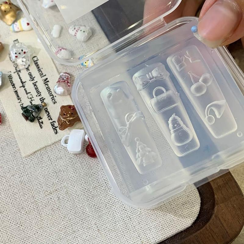 Christmas Gift Silicone Snowman Nail Carving Mold Nail Decorations Nails Diy Design Stereoscopic Stamping Plate Manicure Tools