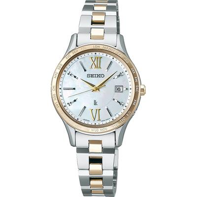 Seiko SSVV084 (LUKIA Essential Collection Solar Funkuhr mit Metallarmband für Damen) Runde Uhr