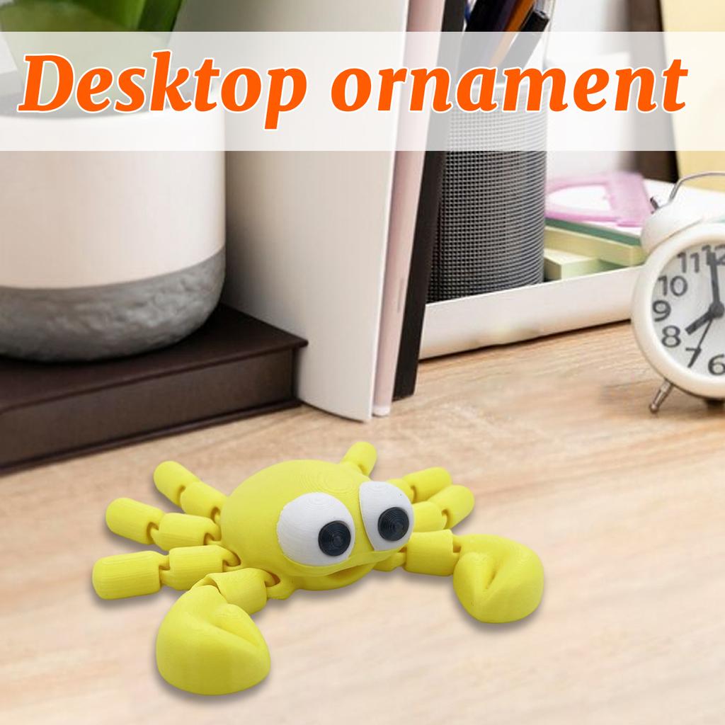 3D Printed Crab Movable Model Figurine Toy Ornament